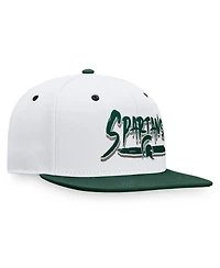 Men's Top of the World White, Green Michigan State Spartans Sea Snapback Hat