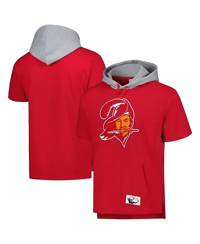 Men's Mitchell & Ness Red Tampa Bay Buccaneers Postgame Short Sleeve Hoodie