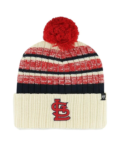 Men's '47 Brand Natural St. Louis Cardinals Tavern Cuffed Knit Hat with Pom