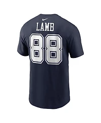 Men's Nike CeeDee Lamb Navy Dallas Cowboys Player Name and Number T-shirt
