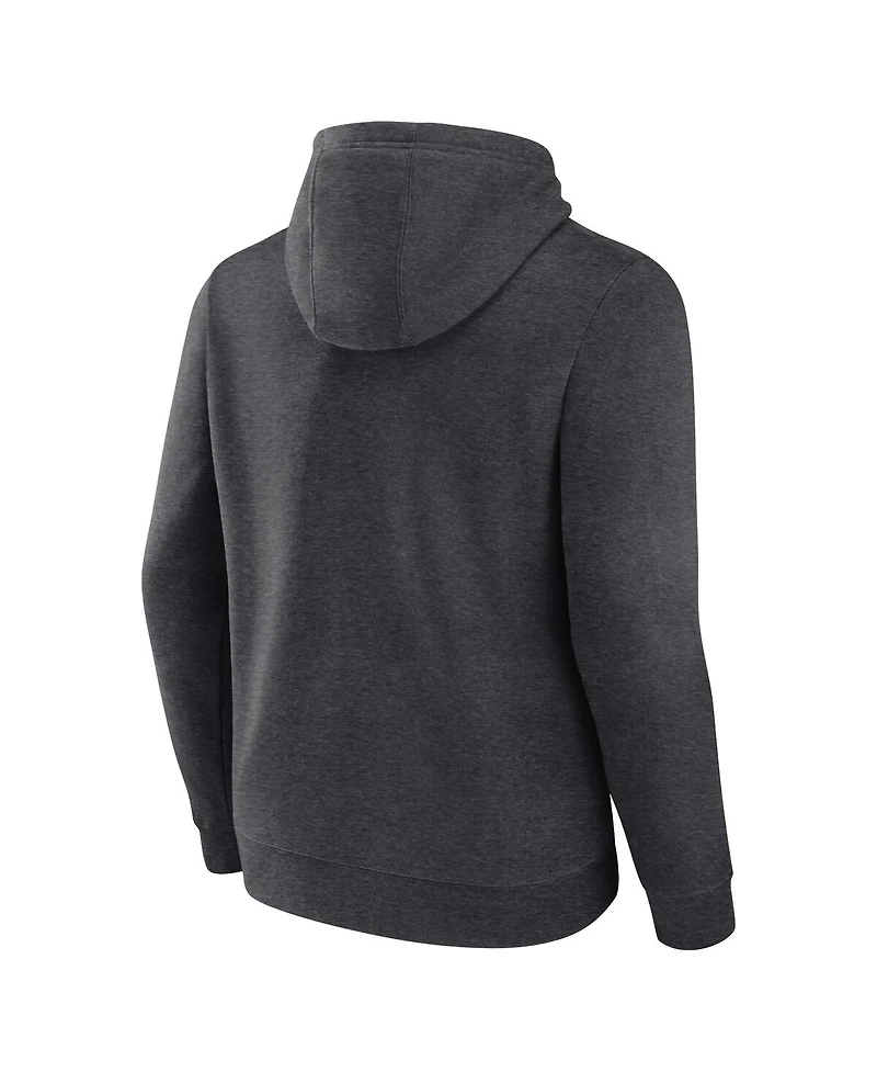 Men's Fanatics Heather Charcoal Brooklyn Nets Primary Logo Pullover Hoodie