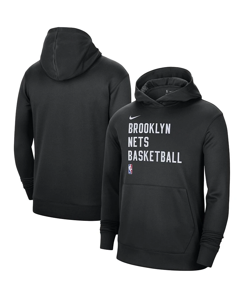 Men's and Women's Nike Black Brooklyn Nets 2023/24 Performance Spotlight On-Court Practice Pullover Hoodie