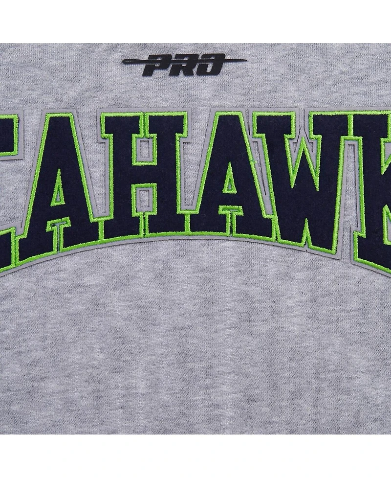 Men's Pro Standard Heather Gray Seattle Seahawks Crest Emblem Pullover Sweatshirt