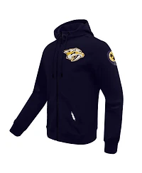 Men's Pro Standard Navy Nashville Predators Classic Chenille Full-Zip Hoodie Jacket