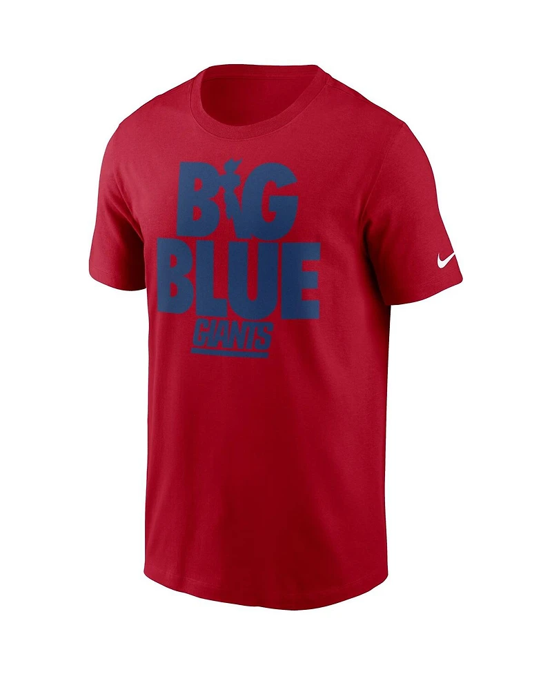 Men's Nike Red New York Giants Hometown Collection Big Blue T-shirt