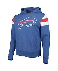 Men's '47 Brand Heathered Royal Distressed Buffalo Bills Premier Nico Pullover Hoodie