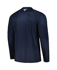 Men's Columbia Navy Michigan Wolverines Pfg Terminal Tackle Omni-Shade Raglan Long Sleeve T-shirt