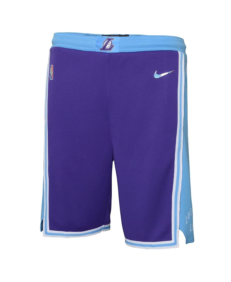 Big Boys Nike Purple Los Angeles Lakers 2021/22 City Edition Courtside Swingman Shorts