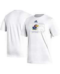 Men's adidas White Kansas Jayhawks Locker Lines Softball Fresh T-shirt