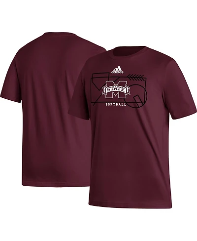 Men's adidas Maroon Mississippi State Bulldogs Locker Lines Softball Fresh T-shirt