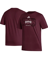 Men's adidas Maroon Mississippi State Bulldogs Locker Lines Softball Fresh T-shirt
