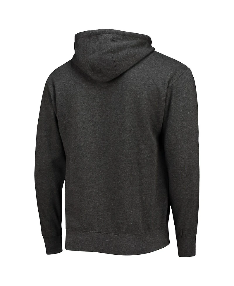 Men's Starter Pewter Distressed Tampa Bay Buccaneers Throwback Logo Full-Zip Hoodie