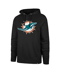 Men's '47 Brand Black Miami Dolphins Imprint Headline Pullover Hoodie