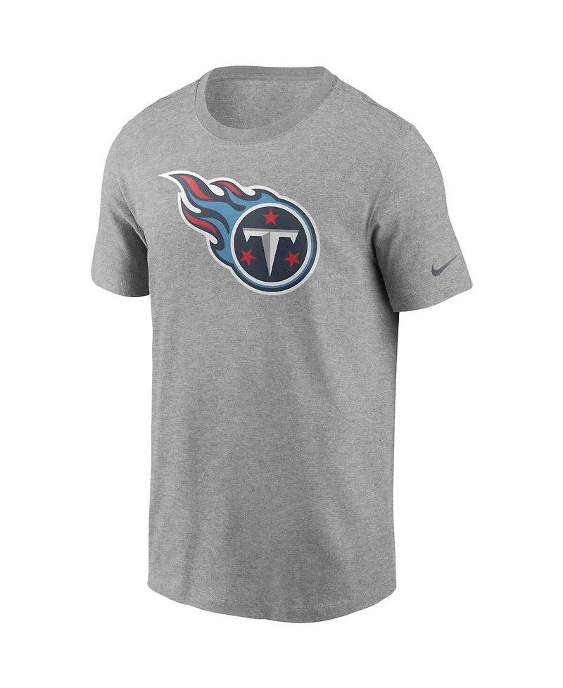 Men's Nike Heathered Gray Tennessee Titans Primary Logo T-shirt