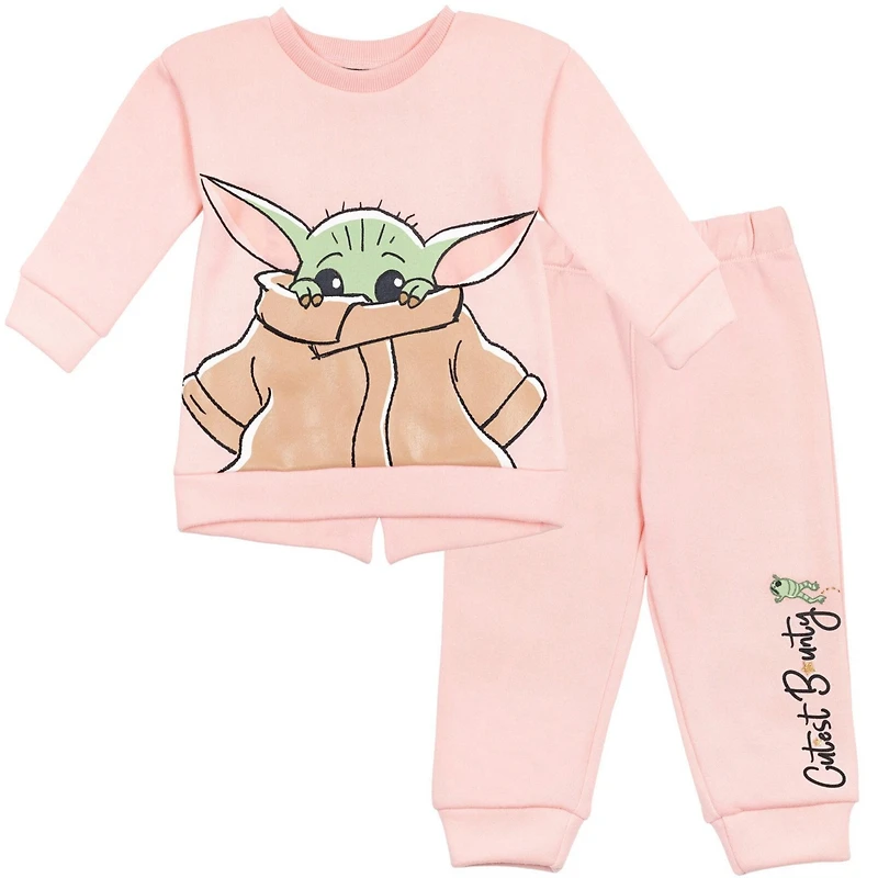 Star Wars Toddler Girls Mandalorian The Fleece Pullover Sweatshirt and Pants Set Toddler|Child