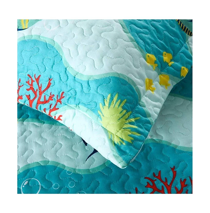 MarCielo Kids Girls Boys Ocean Quilt Set Bedspread Coverlet Set 277 - Twin