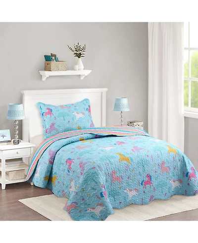 MarCielo Kids Girls Quilt Set Bedspread Coverlet Set A83 - Twin