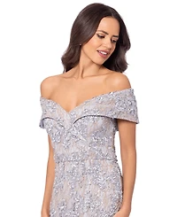 Xscape Off-The-Shoulder Lace Gown