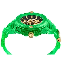 Philipp Plein Unisex The Skull Scuba Duba Green Silicone Strap Watch 44mm