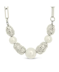 Sterling Forever Gold-Tone or Silver-Tone Beaded and Cultured Pearl Sylvie Statement Necklace