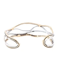 Barse Fresh Genuine Bronze and Sterling Silver Abstract Cuff Bracelet