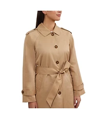 Ellen Tracy Women's Women's Cinched Waist Gillet Trench Coat