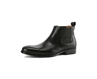 Gino Vitale Men's Handcrafted Genuine Leather Pull-On Chelsea Gore Dress Boot