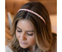 Thin Floral Headband - Red