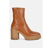 kokum faux leather platform boots