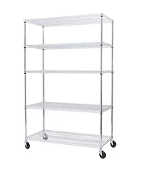 Seville Classics UltraDurable 5-Tier Nsf Steel Wire Shelving, 48" W x 24" D x 76" H
