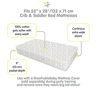 Halo Dream Inc. Cotton Percale Fitted Sheet, For 52" x 28" Crib & Toddler Bed Mattress (2-Pack)