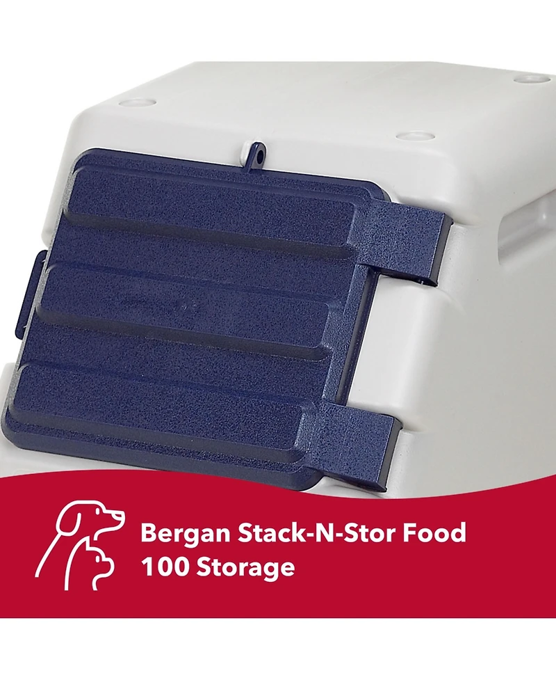 Coastal Pet Bergan Stack-n-Stor Food Storage for Dog, Cats or other pets - Beige and Navy - 24 gal
