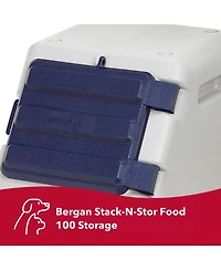 Coastal Pet Bergan Stack-n-Stor Food Storage for Dog, Cats or other pets - Beige and Navy - 24 gal