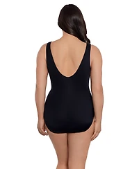 Longitude by Mimi Flamingo Women's Longitude Belted Surplice One-Piece Swimsuit