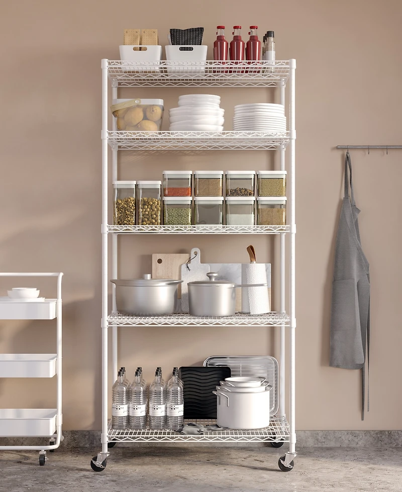 Seville Classics UltraDurable 5-Tier Nsf Steel Wire Shelving System