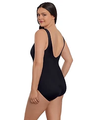 Longitude by Mimi Flamingo Women's 7-Fold Fan Tank One-Piece Swimsuit