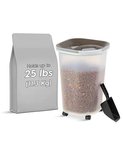 Iris 25Lb/30Qt Airtight Pet Food Storage Container, Brown