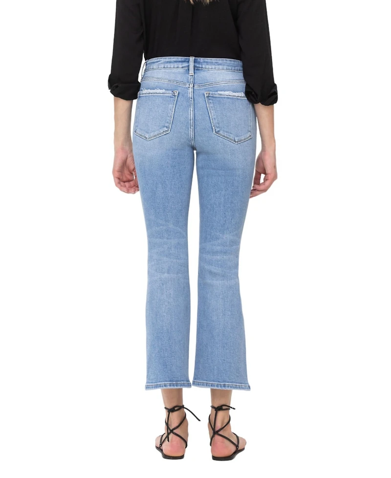 Flying Monkey Women's High Rise Cropped Flare Jeans
