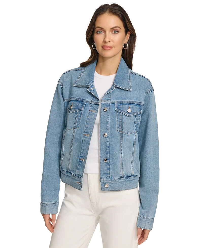 Dkny Women's Foundation Denim Trucker Jacket