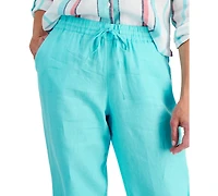 Charter Club Petite 100% Linen Drawstring Pants, Created for Macy's