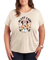 Hybrid Apparel Trendy Plus Disney Minnie Mouse Plant Lady Graphic T-shirt