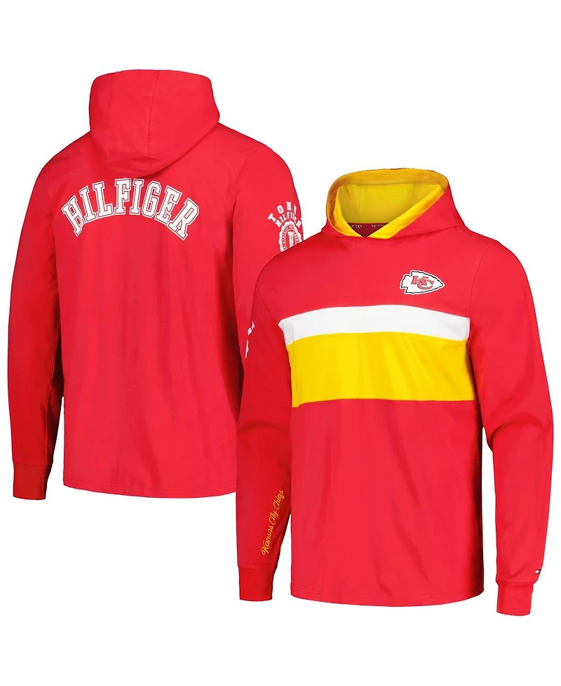 Men's Tommy Hilfiger Red Kansas City Chiefs Morgan Long Sleeve Hoodie T-shirt