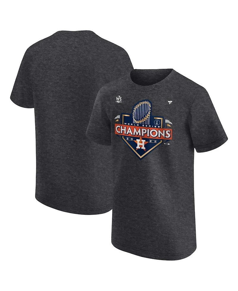 Big Boys Fanatics Heather Charcoal Houston Astros 2022 World Series Champions Locker Room T-shirt