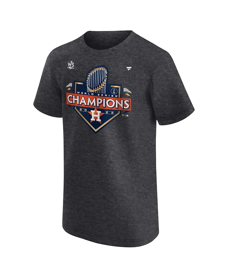 Big Boys Fanatics Heather Charcoal Houston Astros 2022 World Series Champions Locker Room T-shirt
