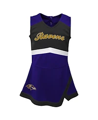 Girls Toddler Purple Baltimore Ravens Cheer Captain Dress with Bloomers