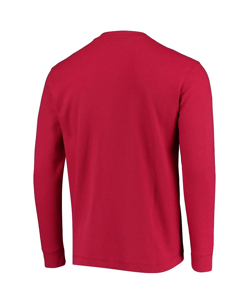 Men's Dunbrooke Red Kansas City Chiefs Logo Maverick Thermal Henley Long Sleeve T-shirt