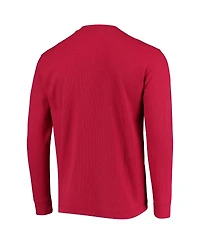 Men's Dunbrooke Red Kansas City Chiefs Logo Maverick Thermal Henley Long Sleeve T-shirt