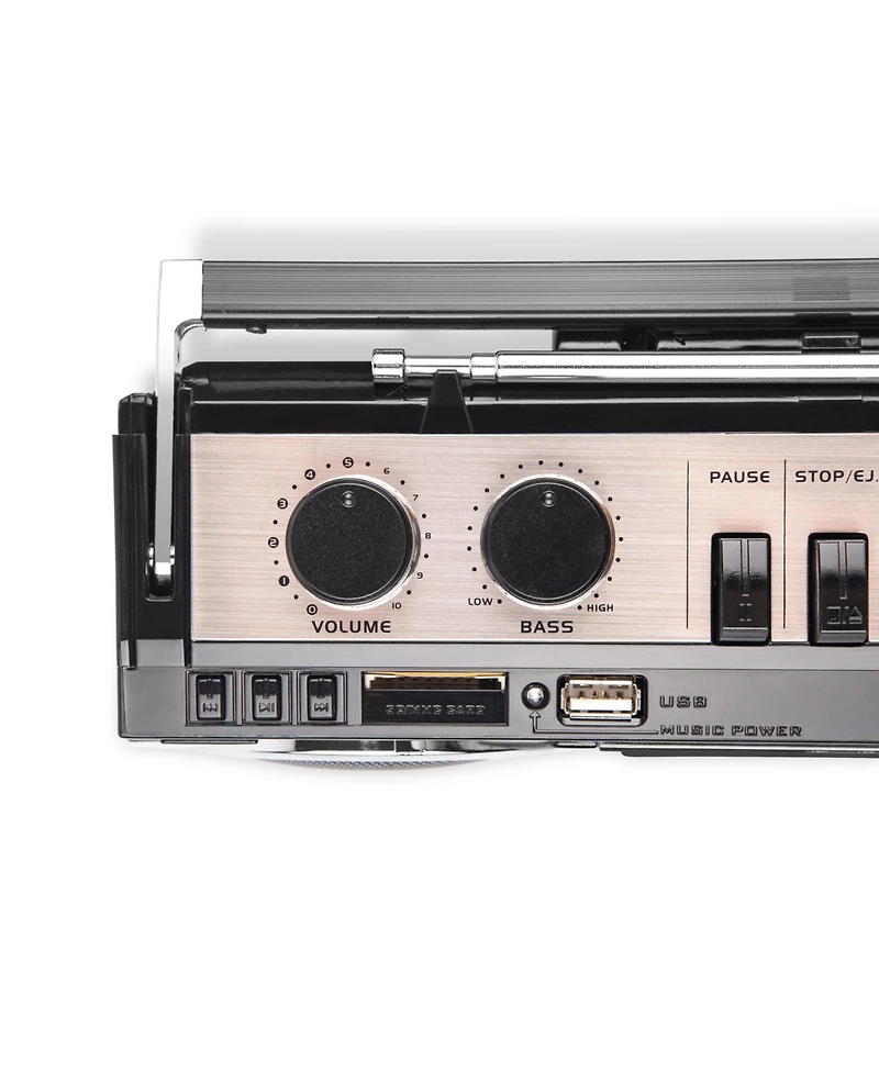 Riptunes Retro Am/Fm/Sw Radio + Cassette Boombox with Bluetooth and Usb/Sdhc Playback