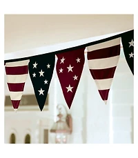Cotton Duck Stars And Stripes Americana Pennant Bunting With Embroidery