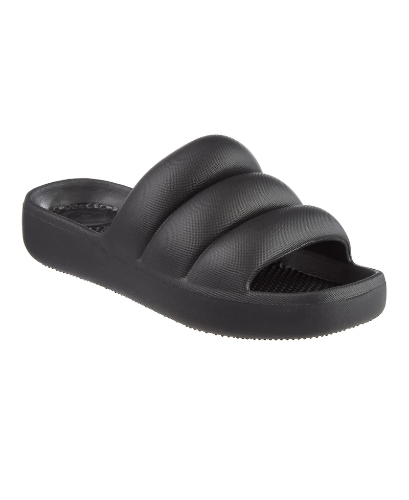 Totes Women's Molded Puffy Slide with Everywear
